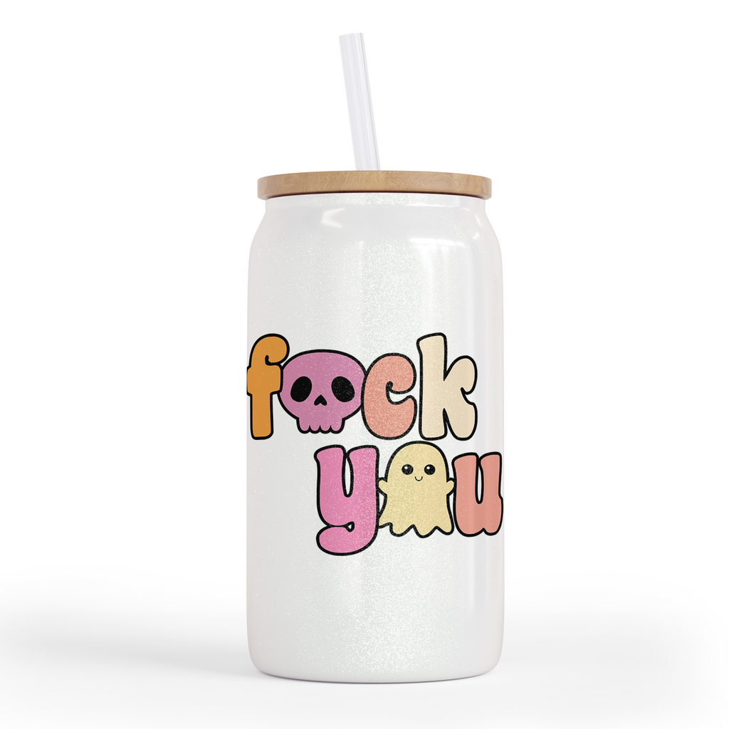Fuck You 16 Oz Shimmer Glass Jar
