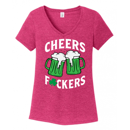 Cheers Fuckers Women's V-Neck (Ladies Fit)