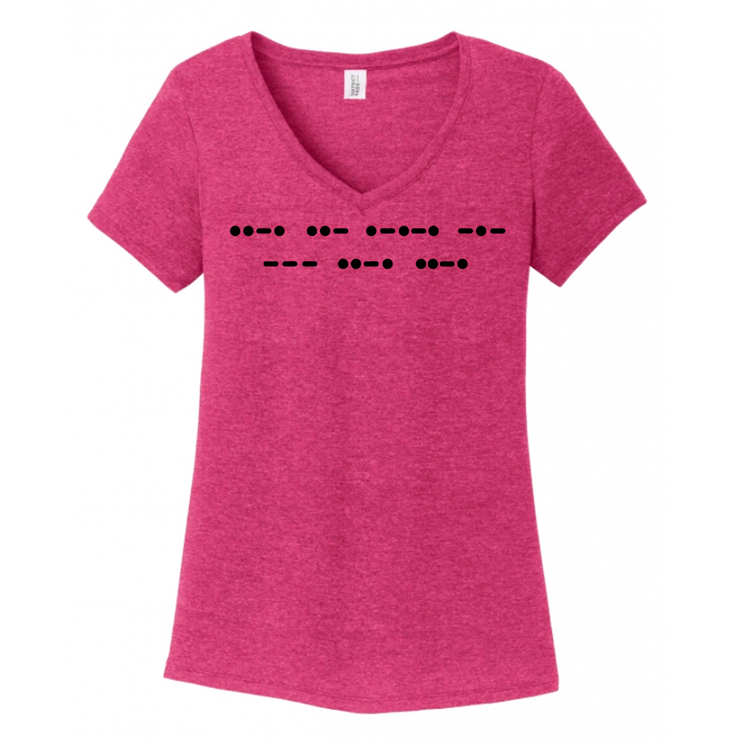 Fuck Off Morse Code (Dots and Dashes) Women's V-Neck (Ladies Fit)