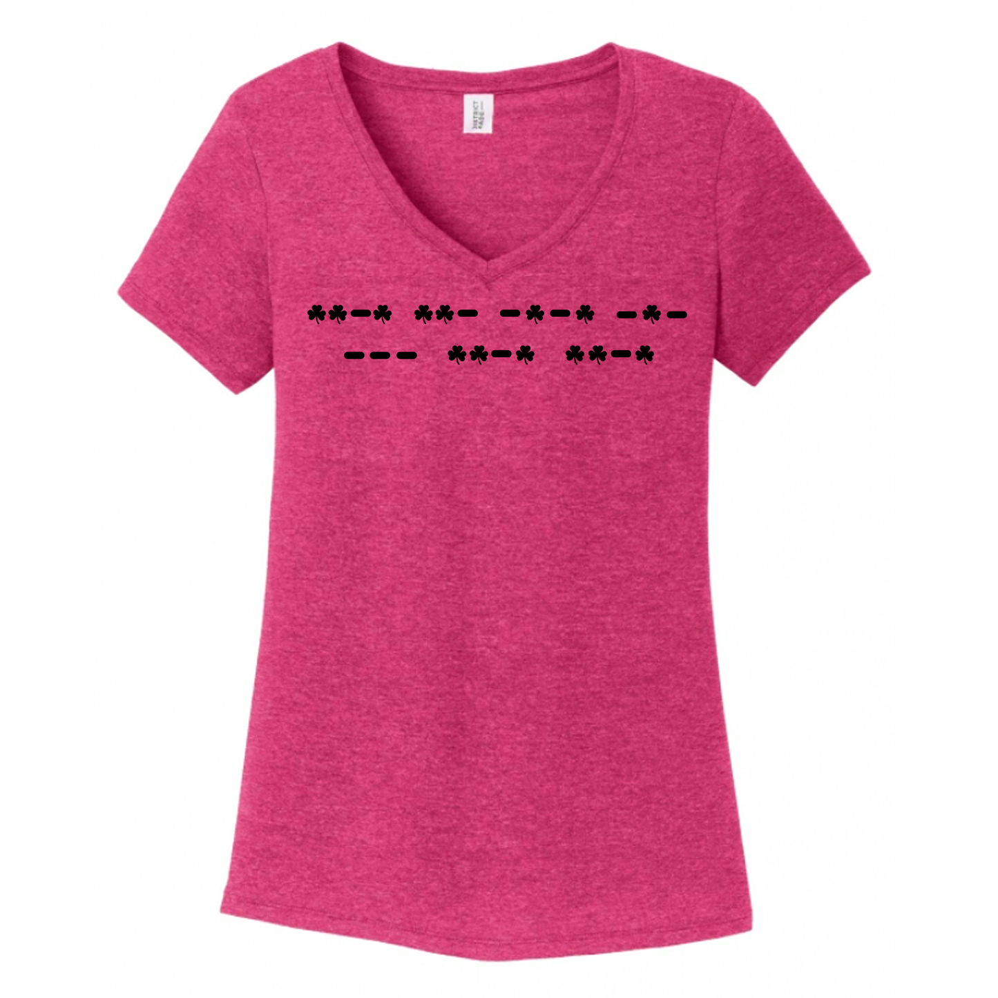 Fuck Off Morse Code (Shamrock) Women's V-Neck (Ladies Fit)