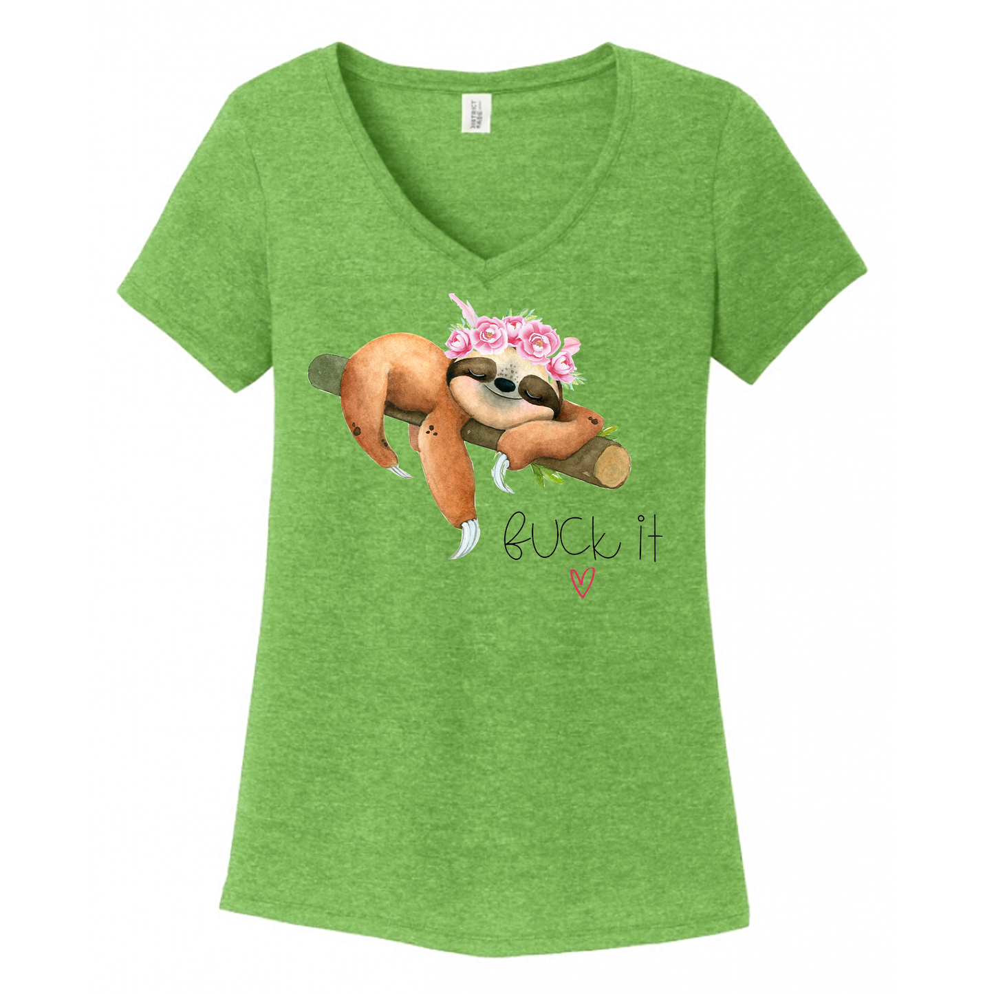 Fuck It Sloth Women's V-Neck (Ladies Fit)