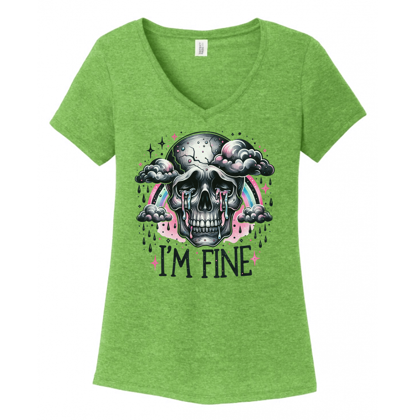 I'm Fine Skeleton Women's V-Neck (Ladies Fit)