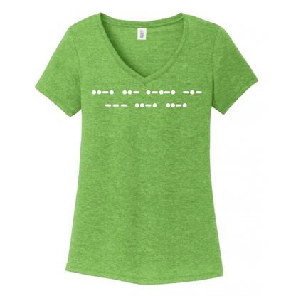 Fuck Off Morse Code (Dots and Dashes) Women's V-Neck (Ladies Fit)