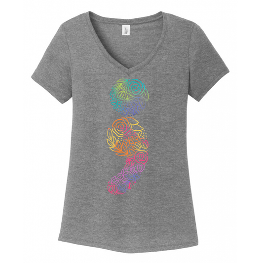 Semicolon Women's V-Neck (Ladies Fit)