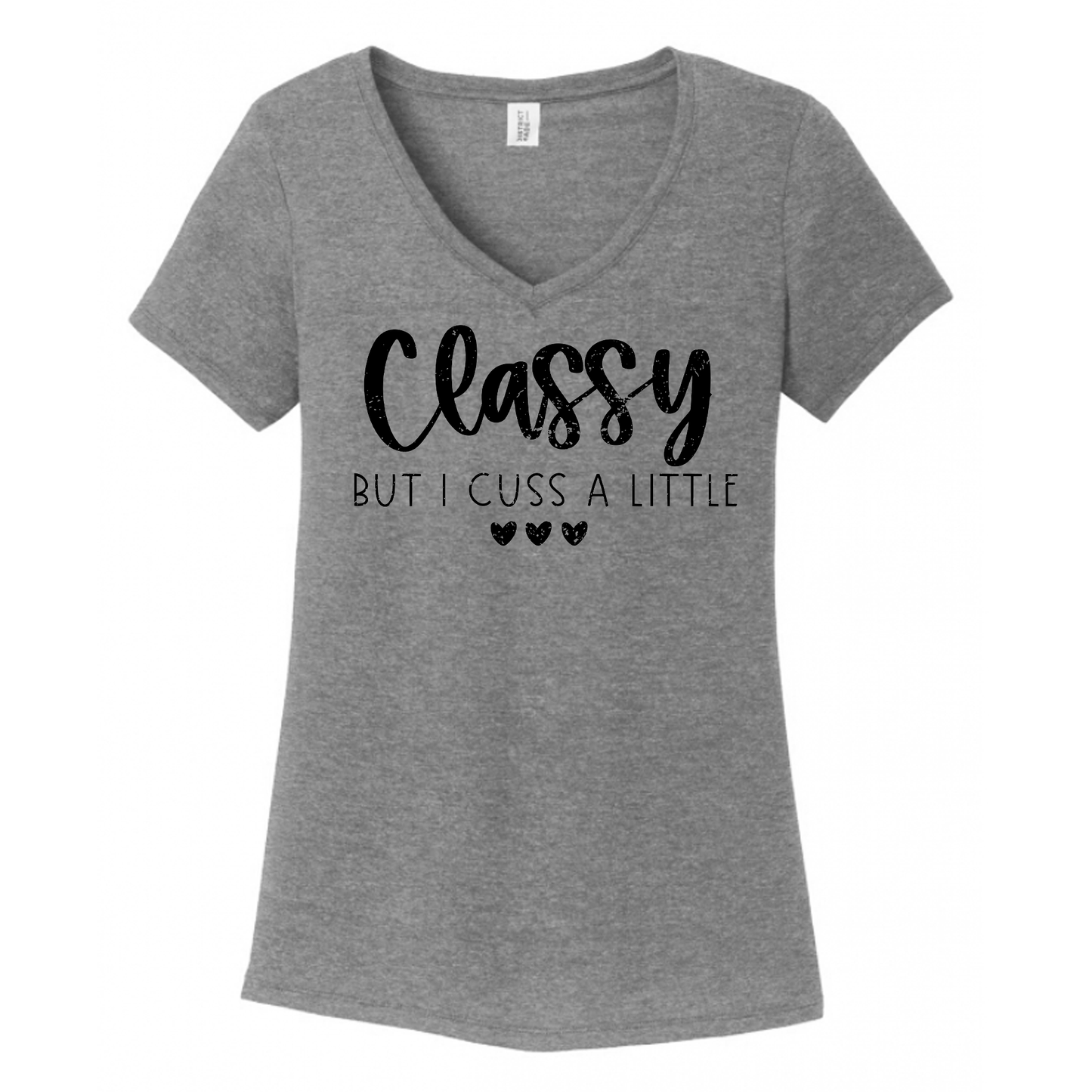 Classy But I Cuss A Little Women's V-Neck (Ladies Fit)