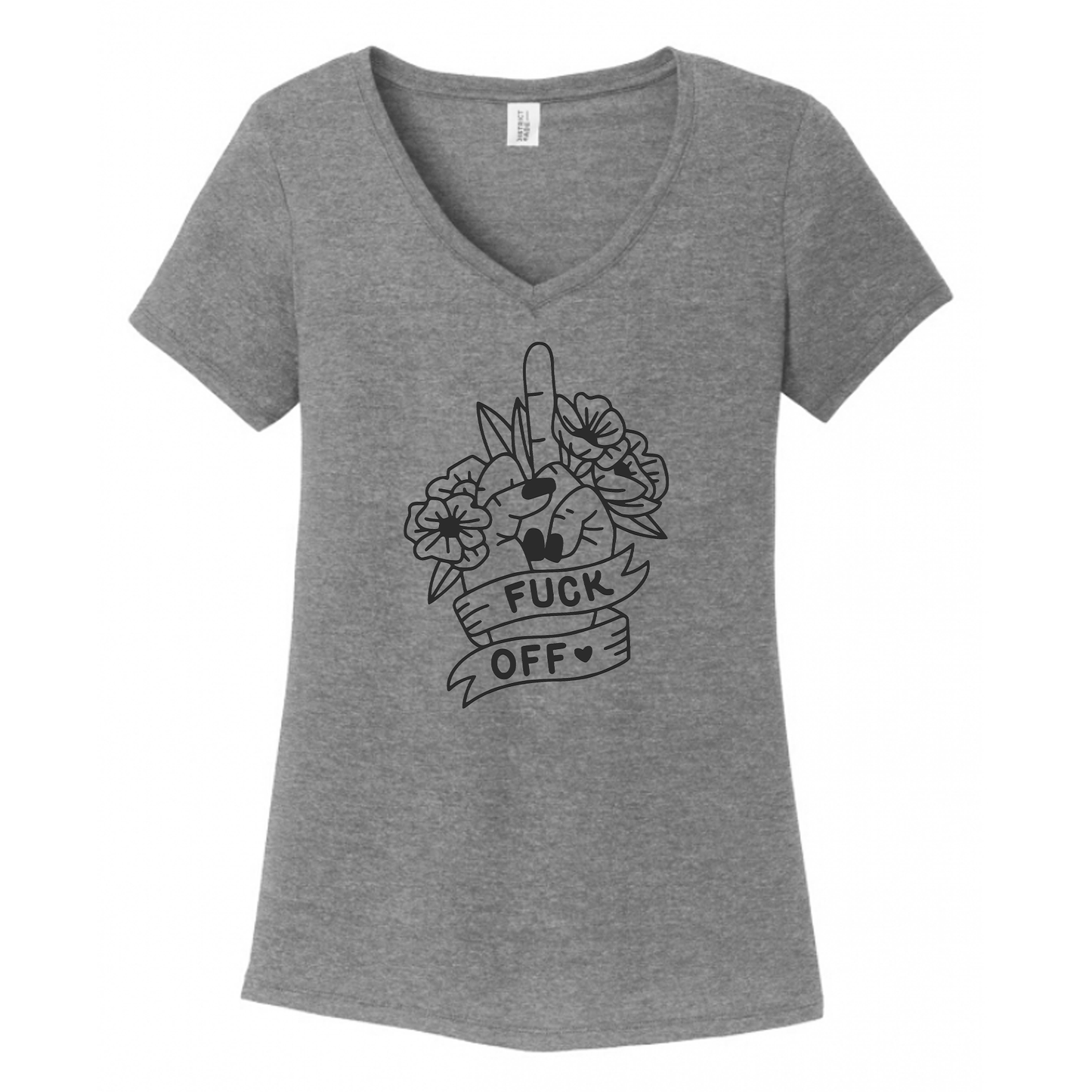 Fuck Off Floral Women's V-Neck (Ladies Fit)