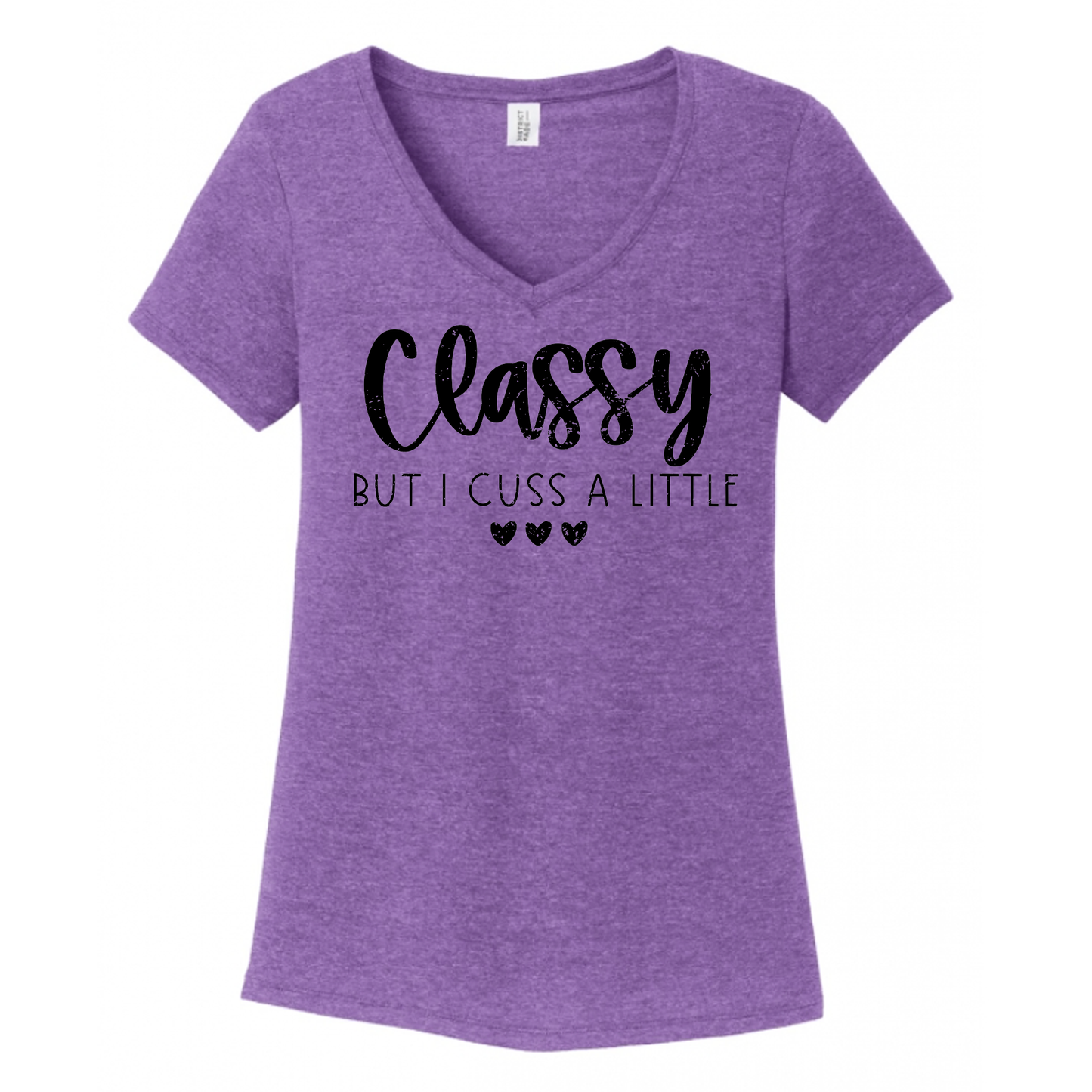 Classy But I Cuss A Little Women's V-Neck (Ladies Fit)