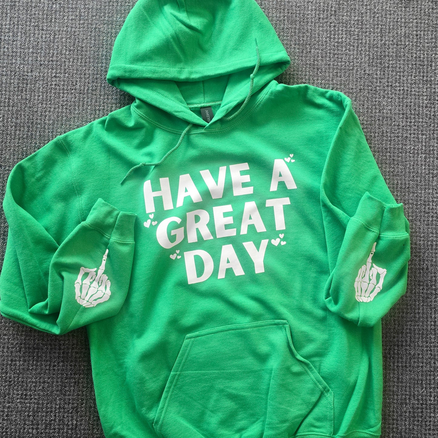 MISFIT - Have A Great Day Green/White Hoodie - M