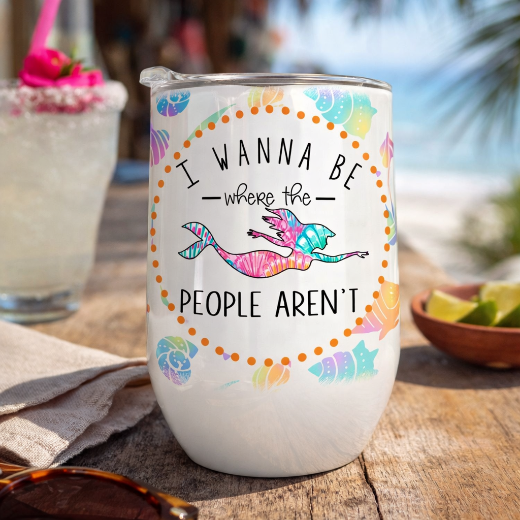 Where The People Aren't Wine Tumbler