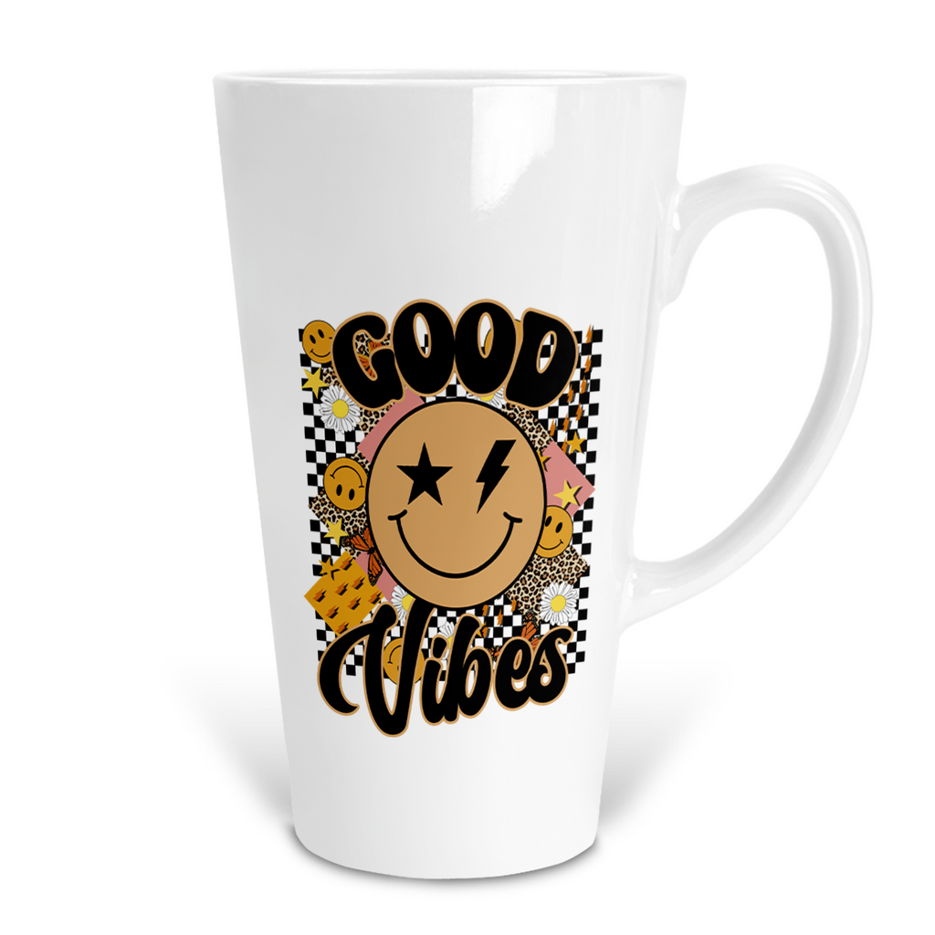 Good Vibes 17 Oz Ceramic Latte Mug