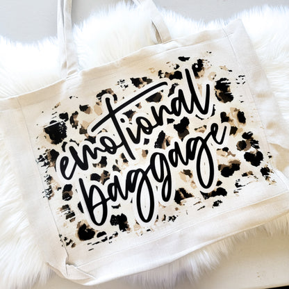 Emotional Baggage Oversized Leopard Print Tote Bag