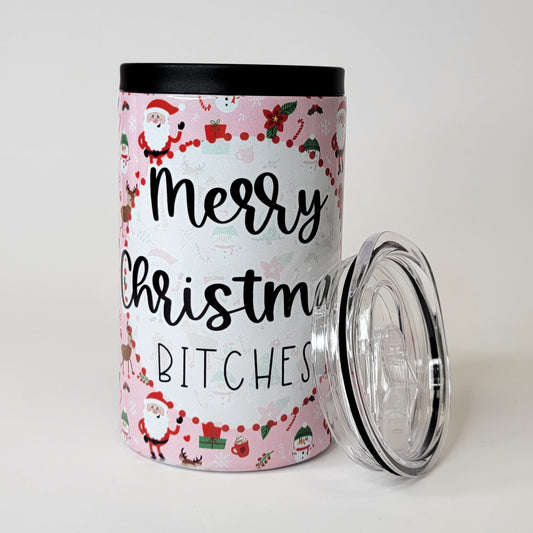 Merry Christmas Bitches Can Cooler