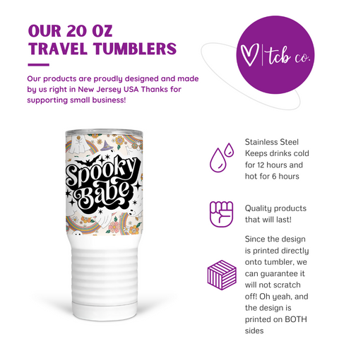Spooky Babe 20 Oz Travel Tumbler