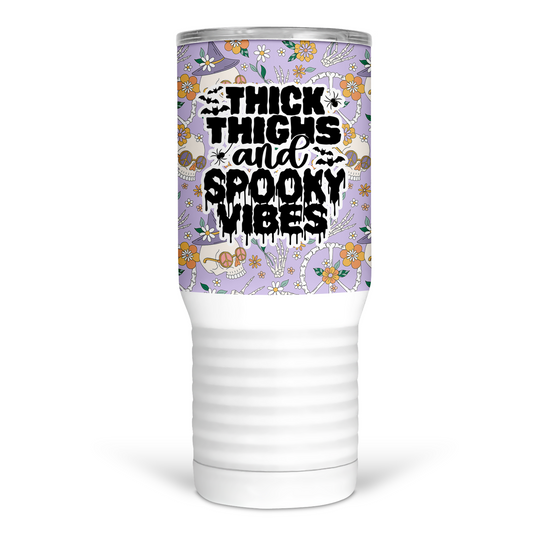Thick Thighs and Spooky Vibes 20 Oz Travel Tumbler