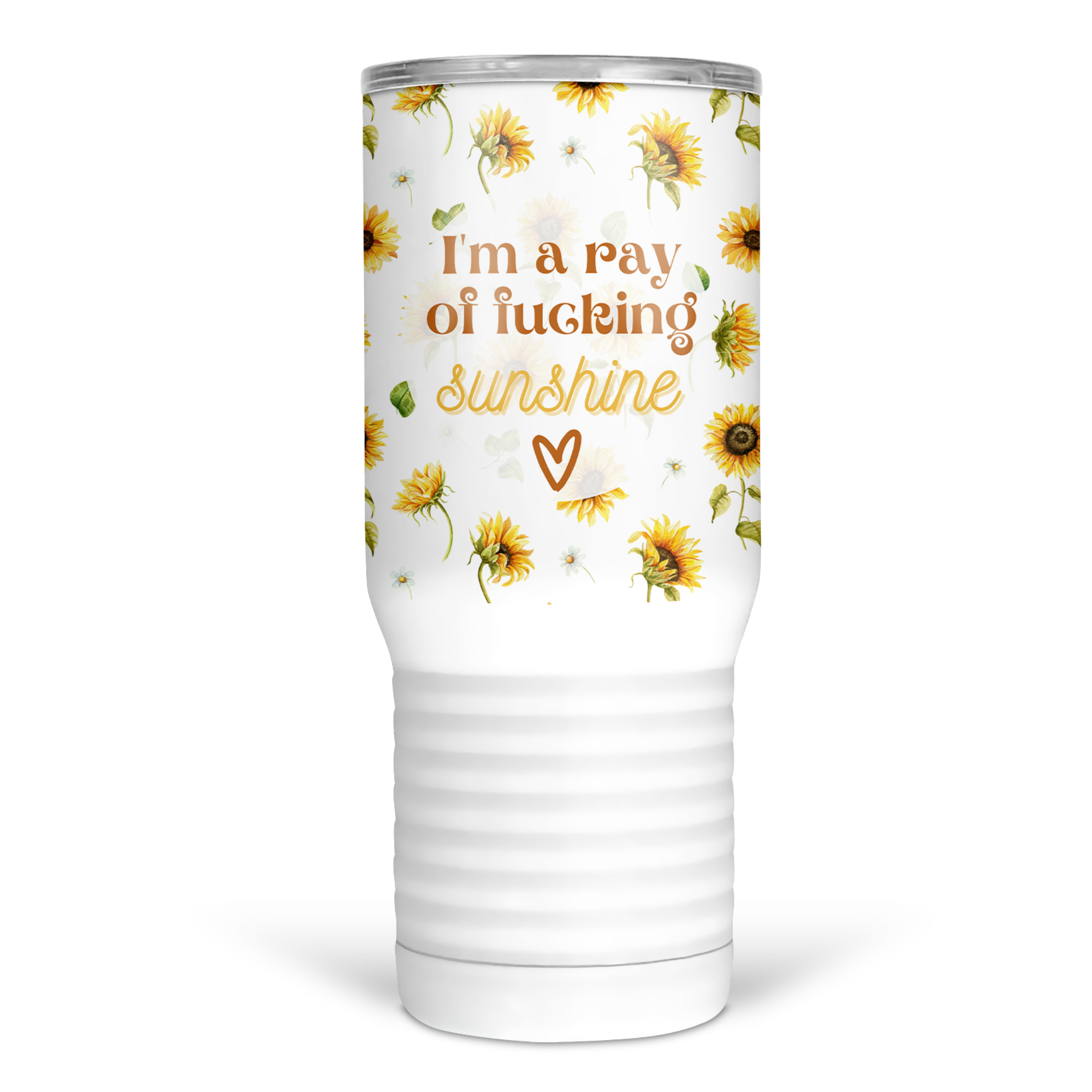 I'm A Ray Of Fucking Sunshine Glass Cup With Wood Lid and Straw, Adult –