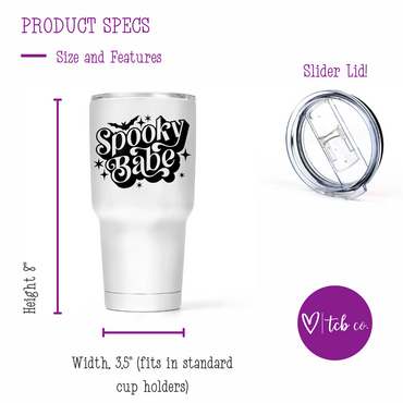 Spooky Babe  30 Oz Wide Tumbler