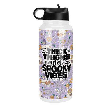 Thick Thighs and Spooky Vibes 32 Oz Waterbottle