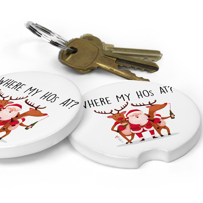 Where My Hos At Car Coaster Set (Set of 2)