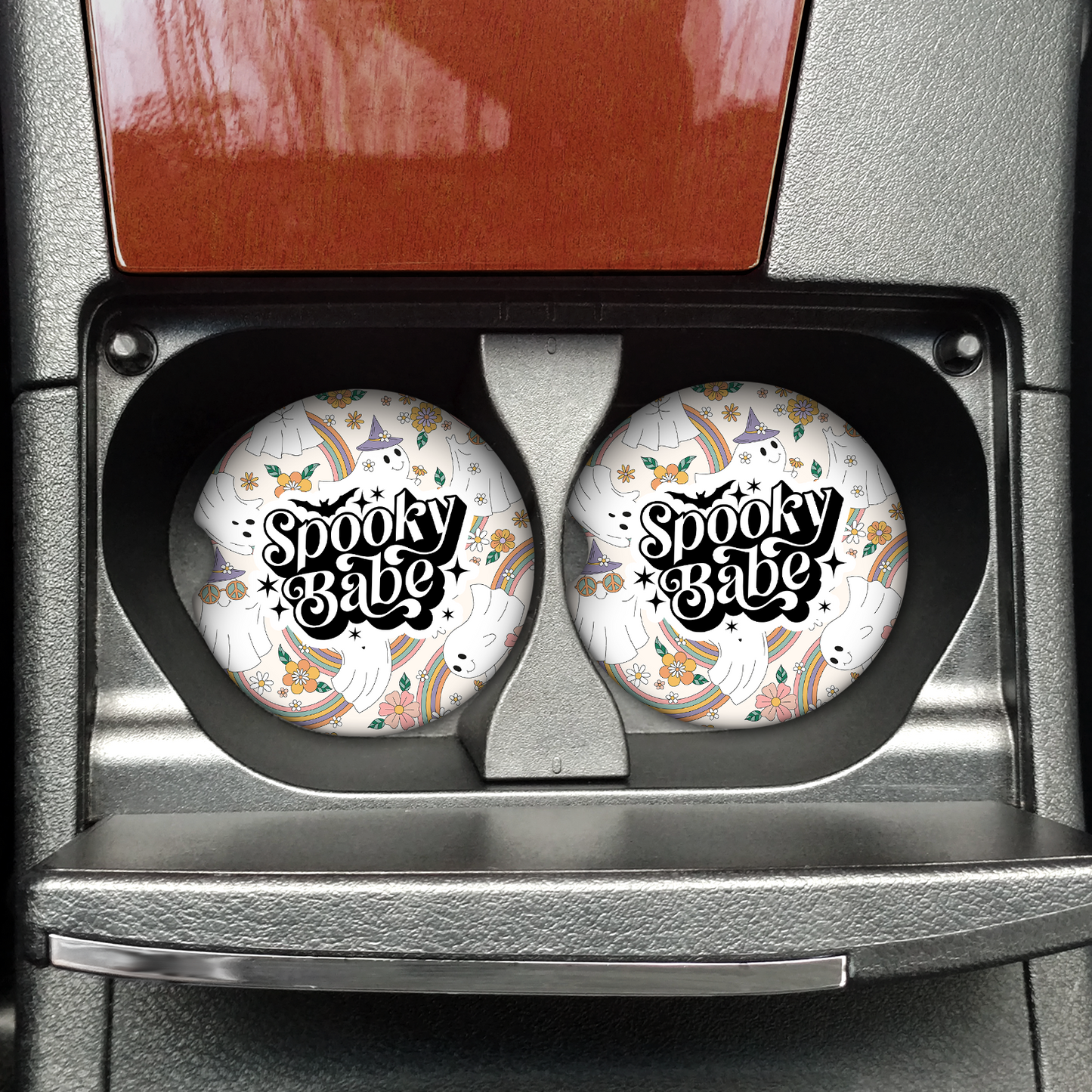 Spooky Babe Car Coaster Set (Set of 2)