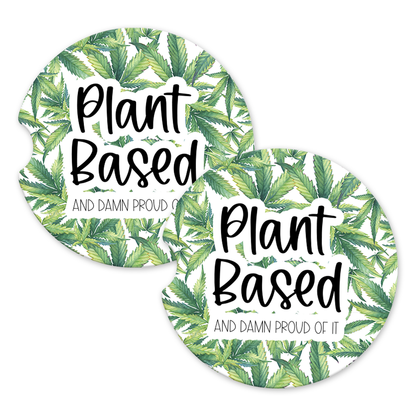 Plant Based Cannabis Car Coaster Set (Set of 2)
