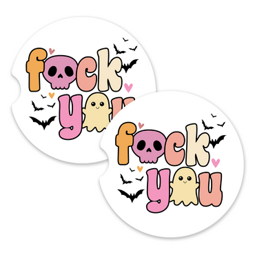 Fuck You Halloween Car Coaster Set (Set of 2)