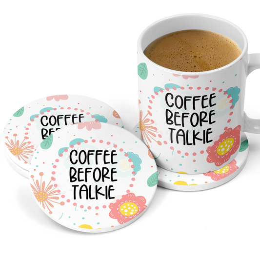 Coffee Before Talkie Mousepad & Coaster Set