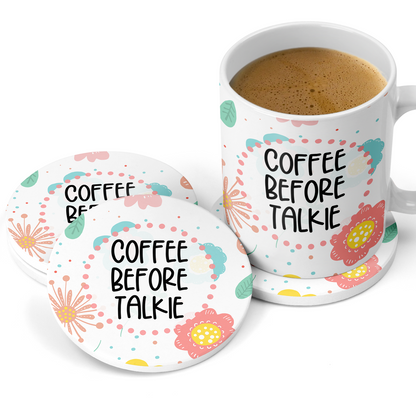 Coffee Before Talkie Mousepad & Coaster Set