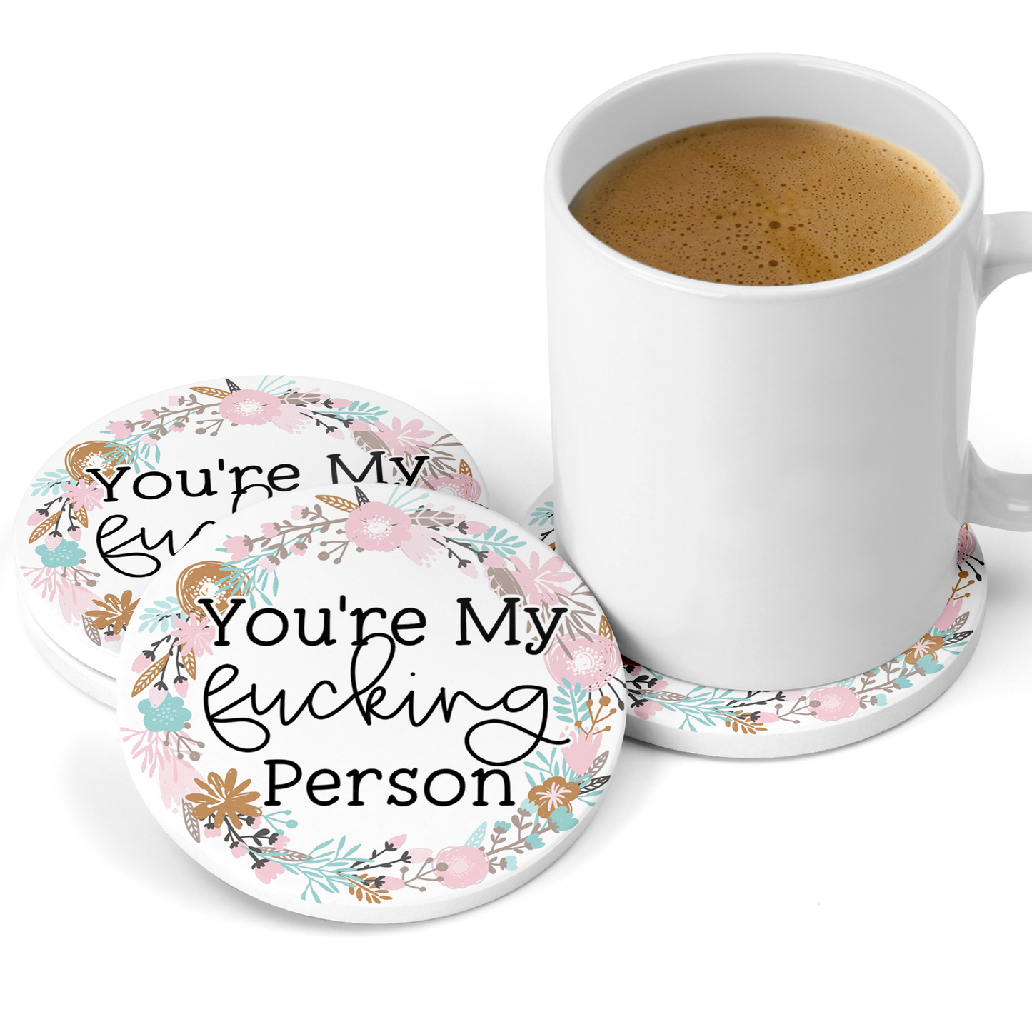 You're My Fucking Person Sandstone Coaster Set