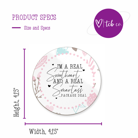 I'm A Real Sweetheart And A Real Smartass Mousepad & Coaster Set