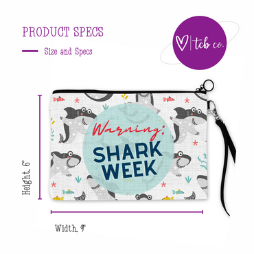 Warning! Shark Week Cosmetic Bag