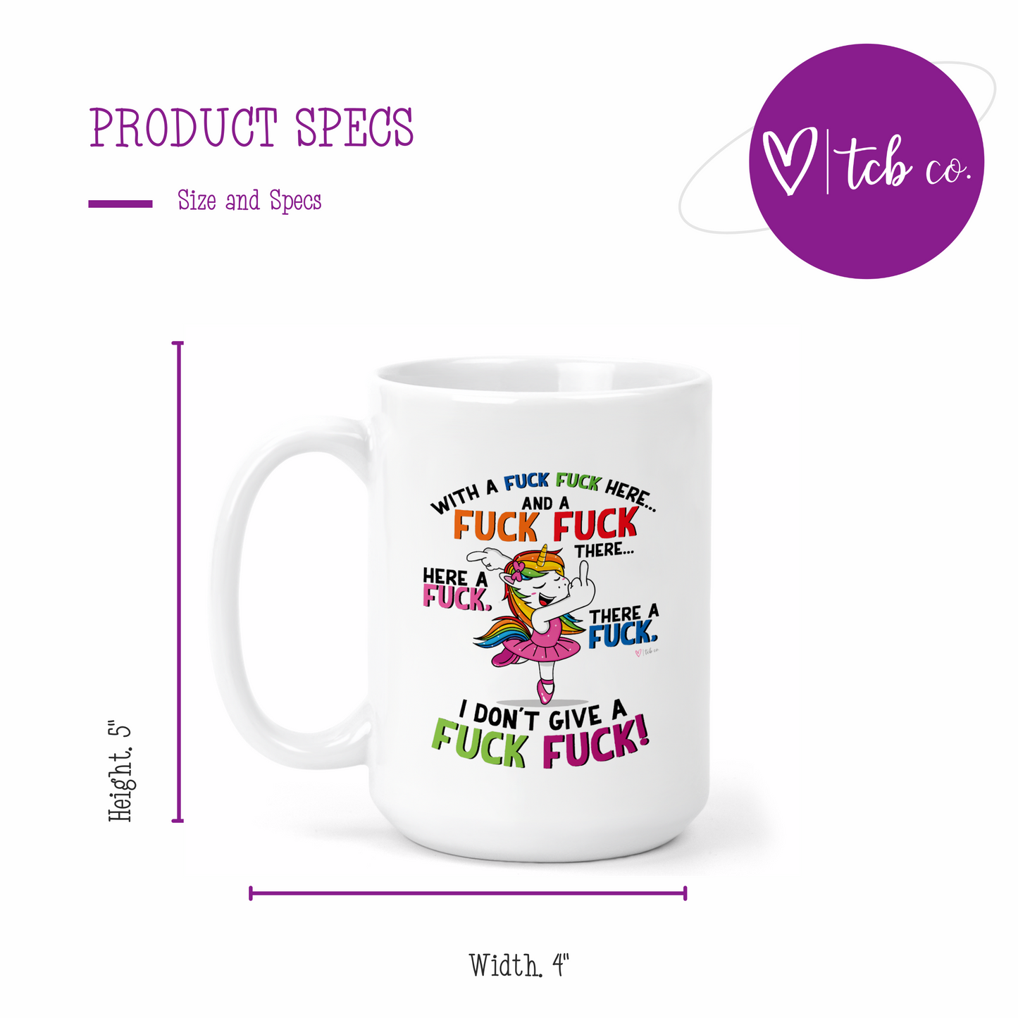 Fuck Fuck Here Unicorn 15 Oz Ceramic Mug