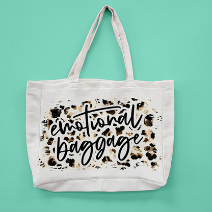 Emotional Baggage Oversized Leopard Print Tote Bag