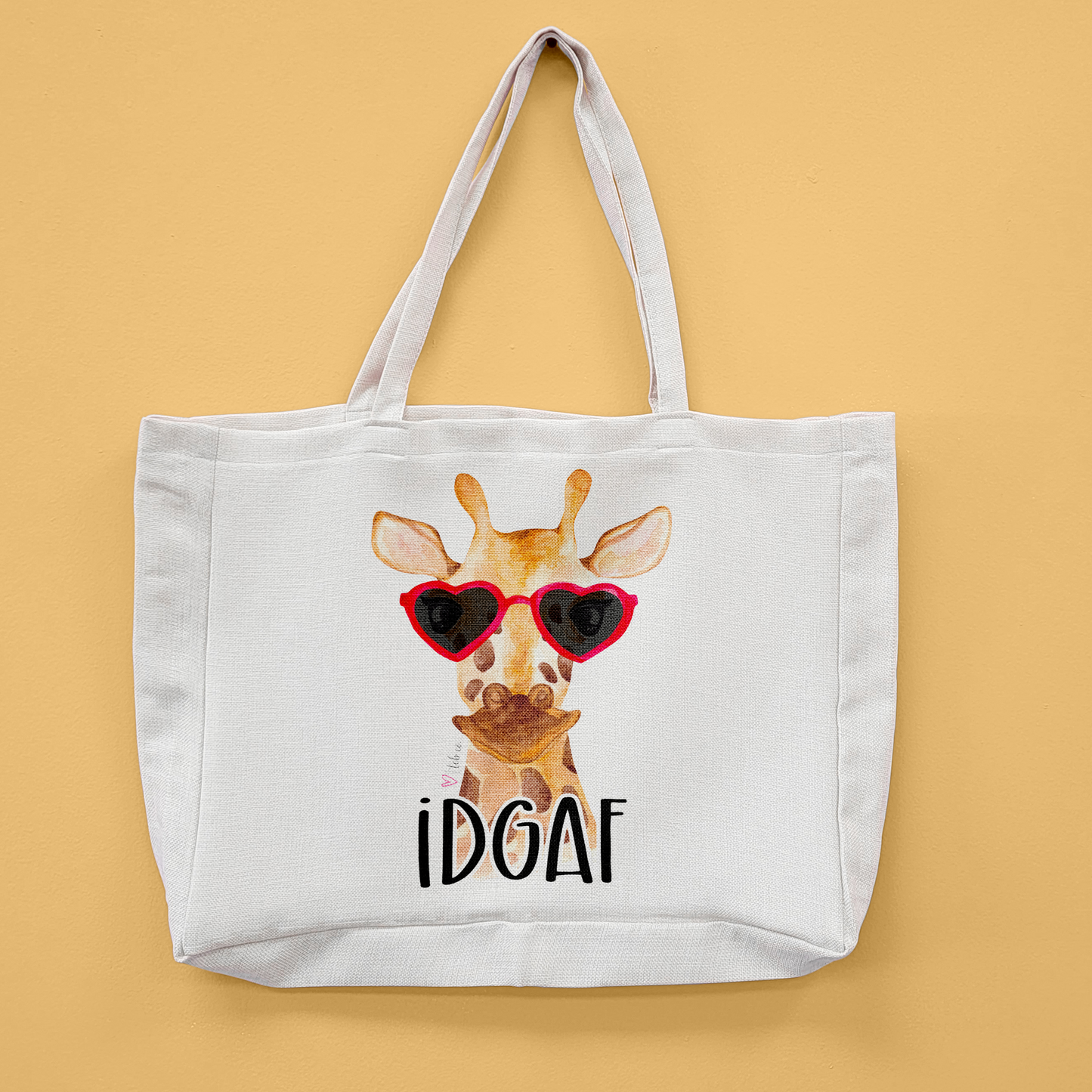 IDGAF Giraffe Oversized Tote Bag