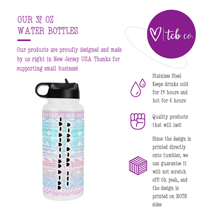 Fuck Off Morse Code Geometric 32 Oz Waterbottle