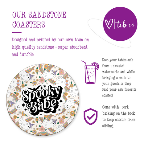 Spooky Babe Sandstone Coaster Set