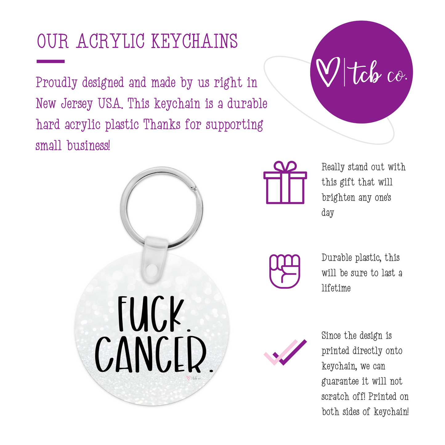 Fuck Cancer Acrylic Keychain