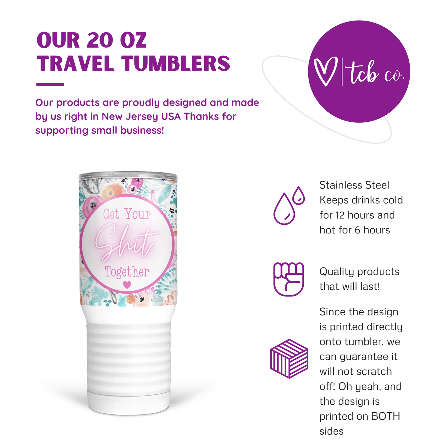 Get Your Shit Together 20 Oz Travel Tumbler