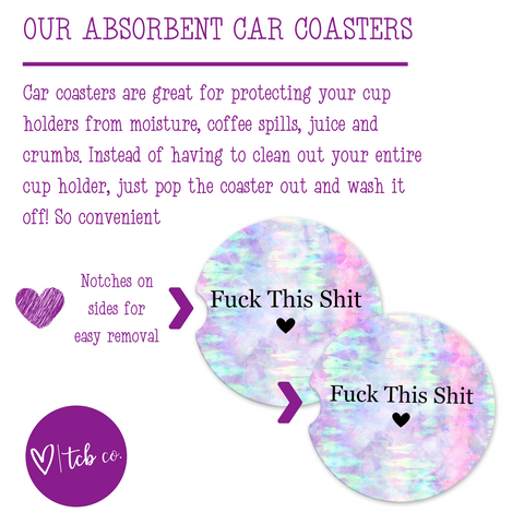 Fuck This Shit Car Coaster Set (Set of 2)