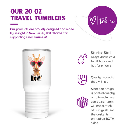 IDGAF 20 Oz Travel Tumbler