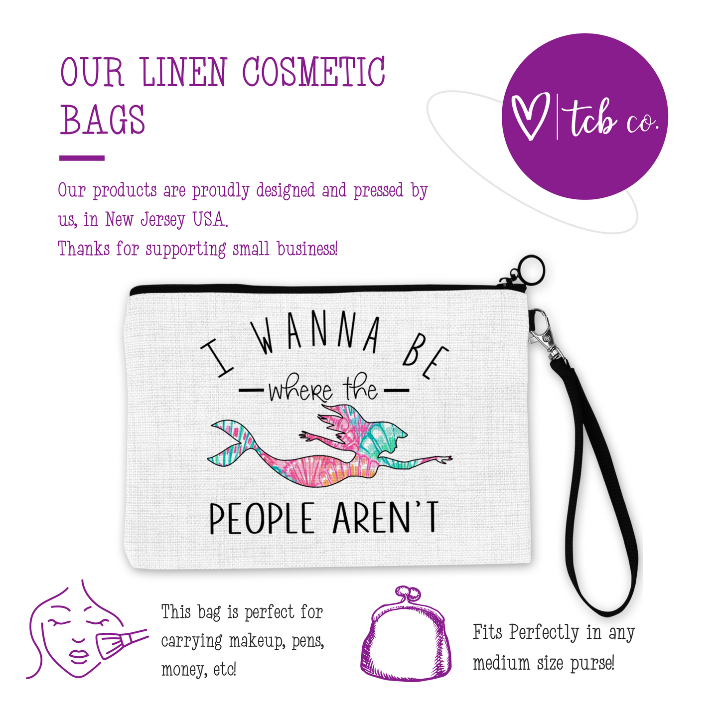 I Wanna Be Where The People Aren't Cosmetic Bag
