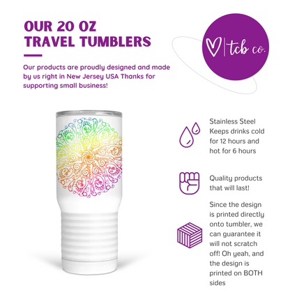 Sweary Mandala 20 Oz Travel Tumbler