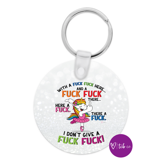 Fuck Fuck Here Unicorn Acrylic Keychain