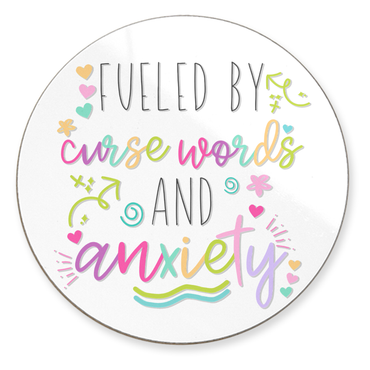 Fueled by Cuss Words and Anxiety Sandstone Coaster Set