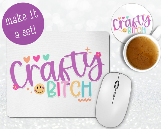 Crafty Bitch Mousepad & Coaster Set