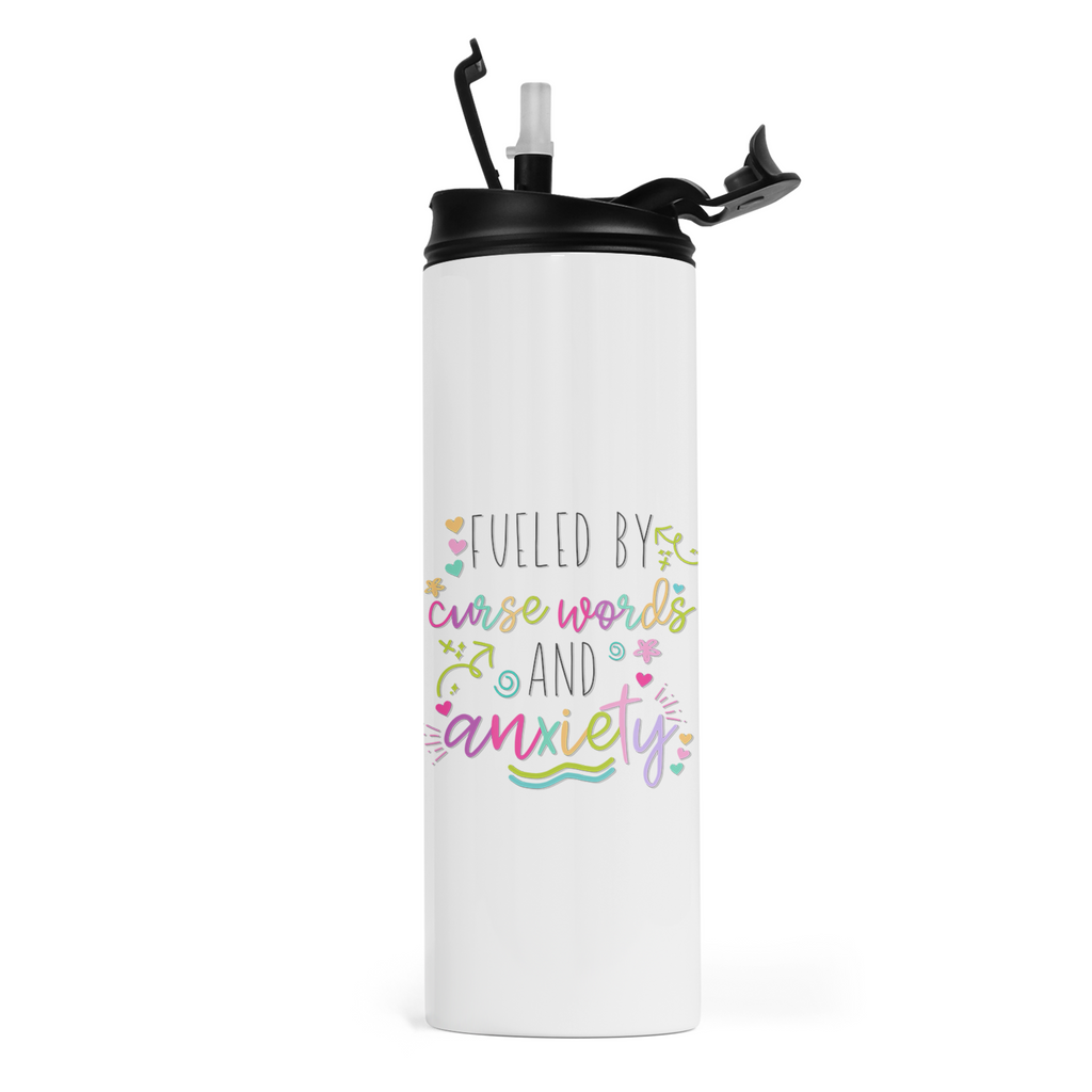 Fueled by Cuss Words and Anxiety Travel Tumbler