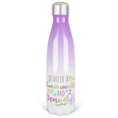 Fueled by Cuss Words and Anxiety17 Oz Ombre Waterbottle