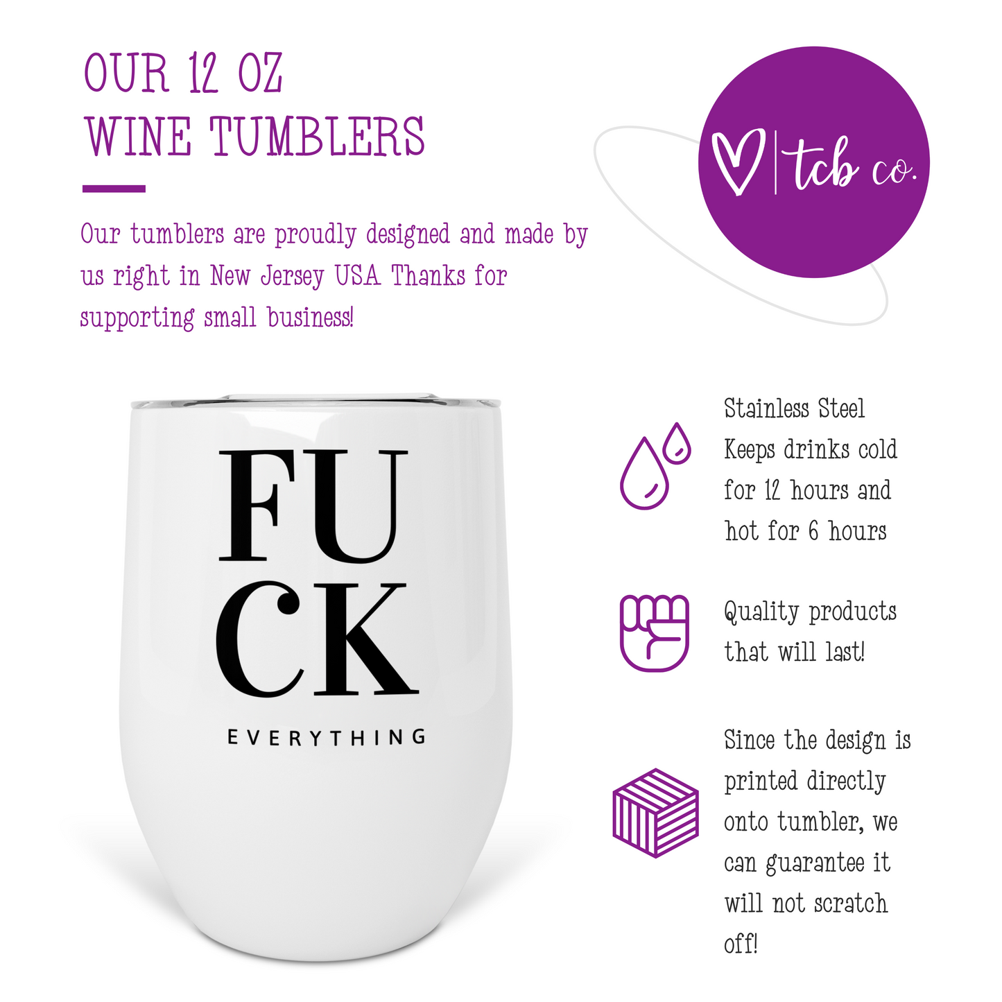 Fuck Everything Wine Tumbler