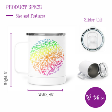 Sweary Mandala Mug With Lid