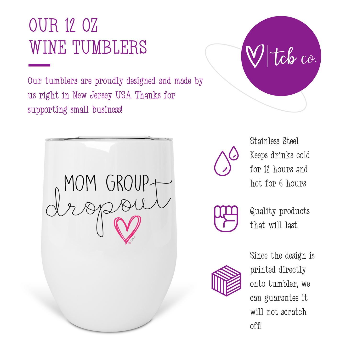 Mom Group Dropout Wine Tumbler
