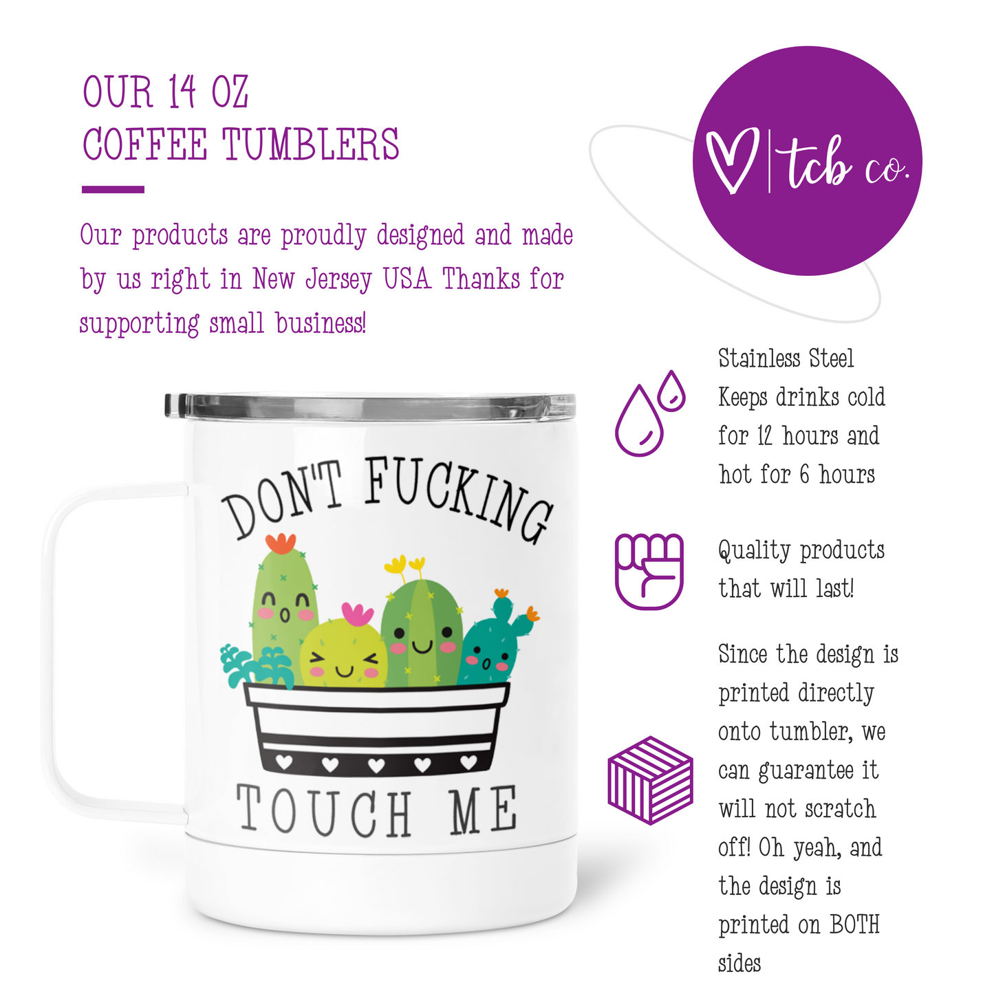 Don't Fucking Touch Me Mug With Lid